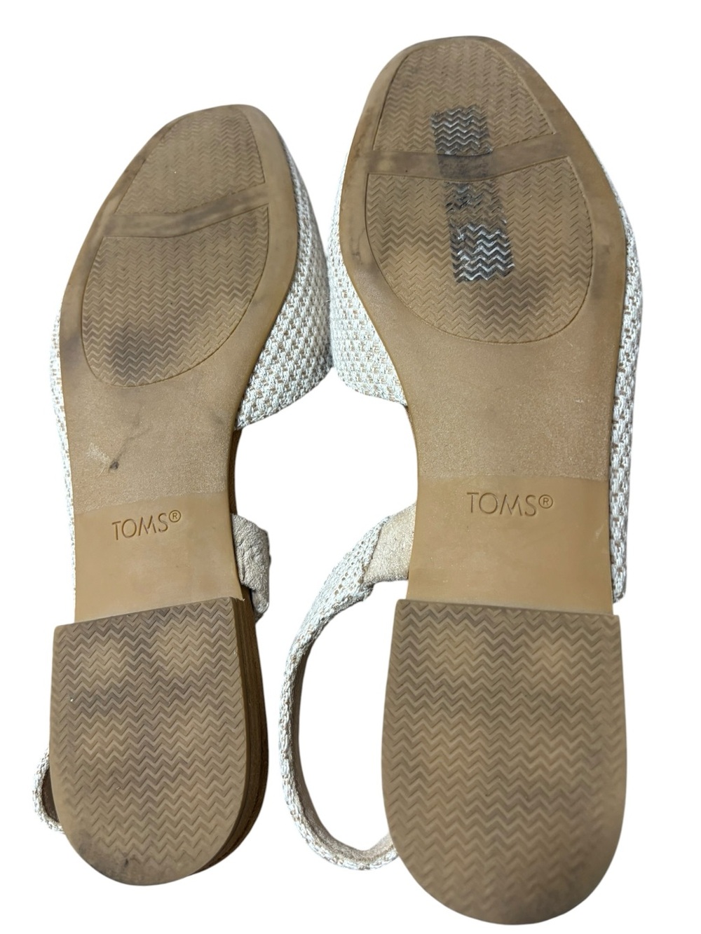 TOMS | Women's Alene Cream Tan Woven Slingback d’Orsay Flats 10 Career Secretary - Picture 6 of 16